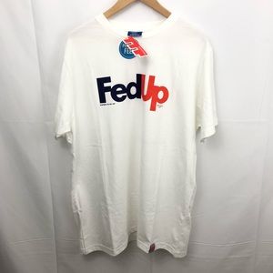 Spoof’s Men’s WHITE Adult Shirt “Fed Up” XXL